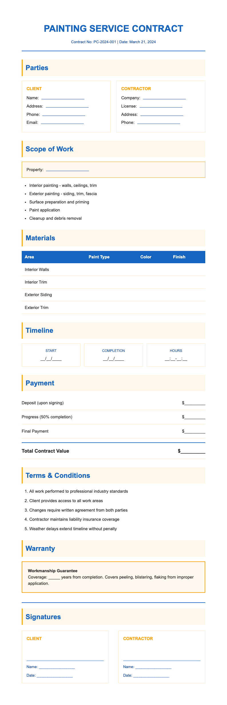 Investment Research painting contract